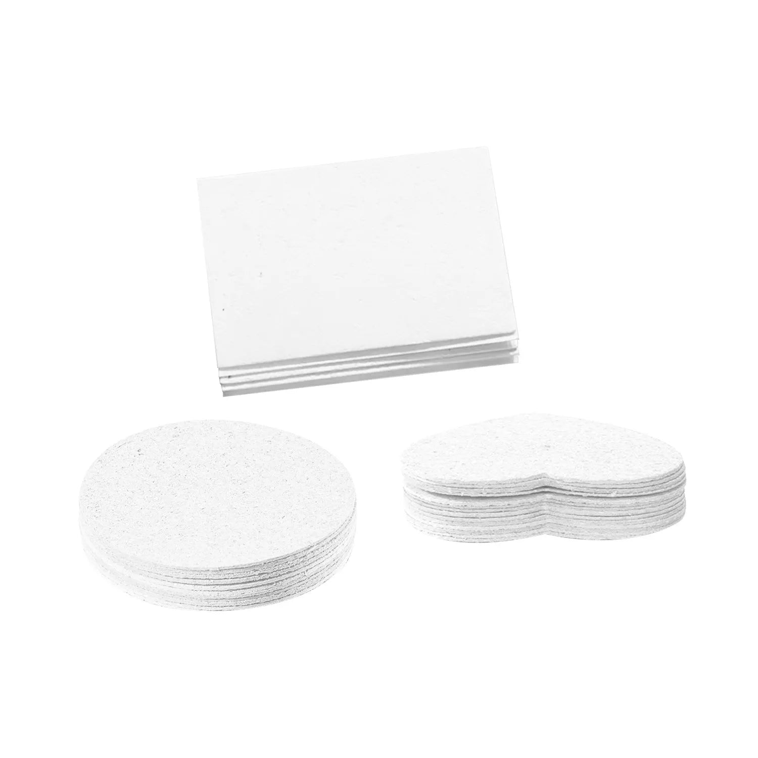 Cartoon painting sponge set with wood pulp paper, six fountain pens, and heart, round, and square shaped sponges