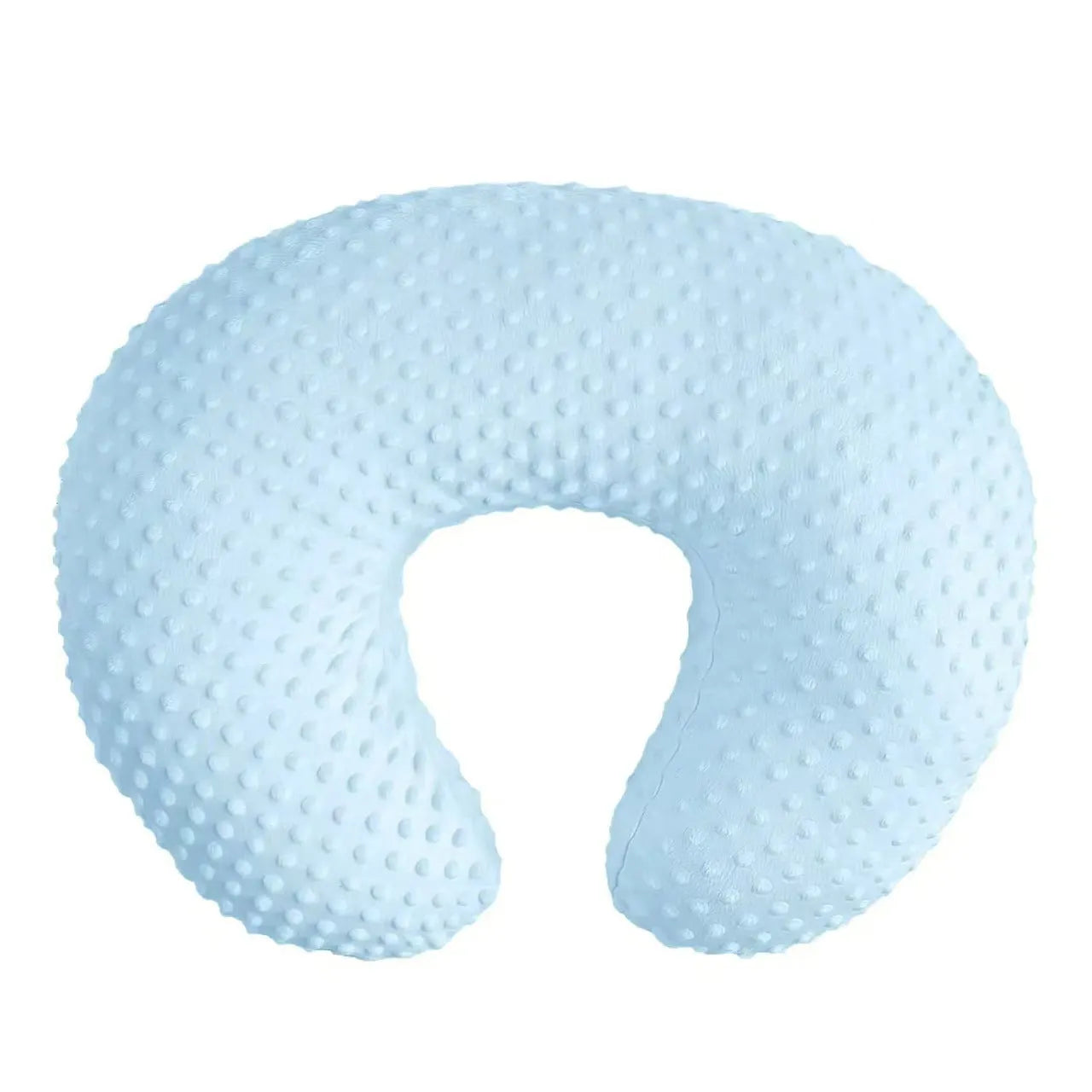Nursing pillow with removable cover in pink, yellow, grey or light blue for breastfeeding support