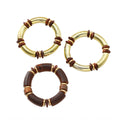 Women's multi-layer wooden necklace and bracelet set in alloy with European exaggerated style