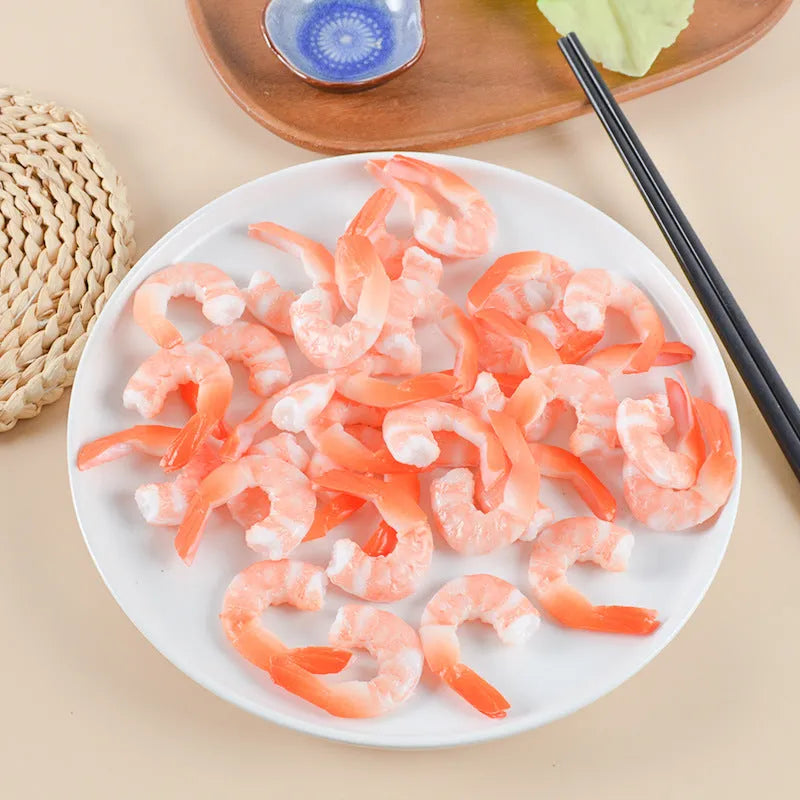 PVC simulation seafood shrimp keychain with door buckle attachment 1.5cm thickness