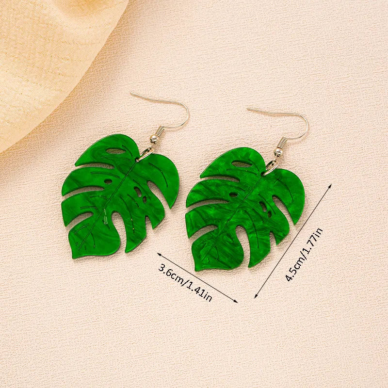 Pair of acrylic jackfruit and coconut drop earrings on alloy hooks for women.