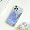 Blue Lotus floral design hard PC phone case for Apple iPhone on a white background.