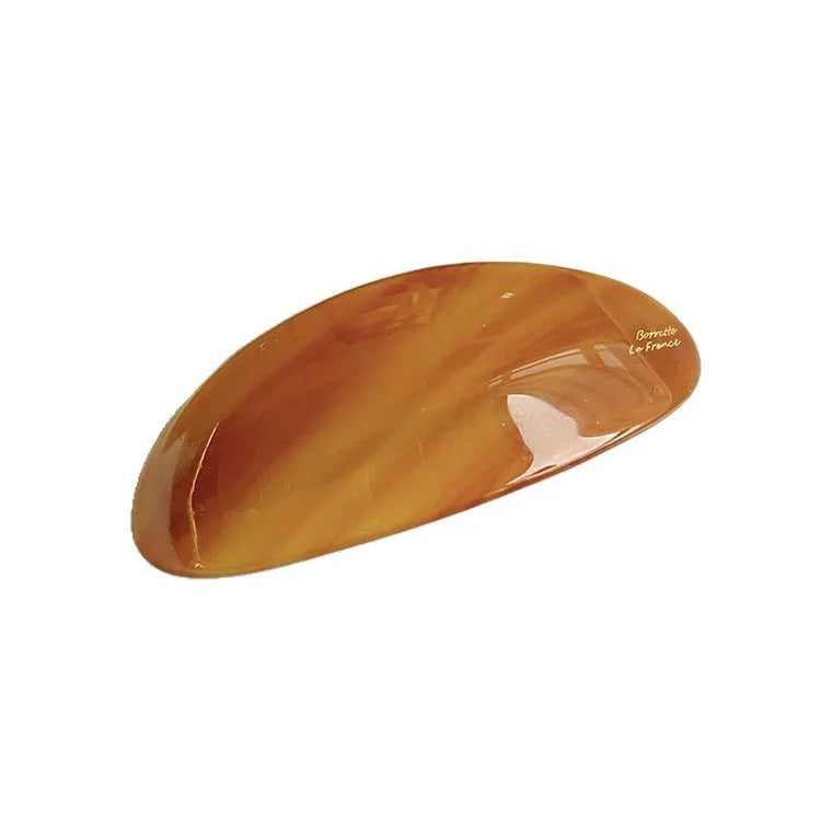 8.8cm oval acrylic hair clip in French retro style, women's fashion OL hairpin