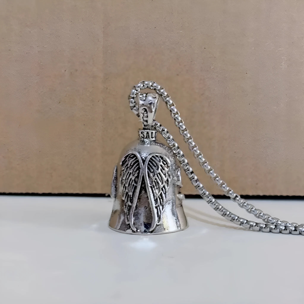 Vintage white angel feather necklace and keychain set made from electroplated alloy