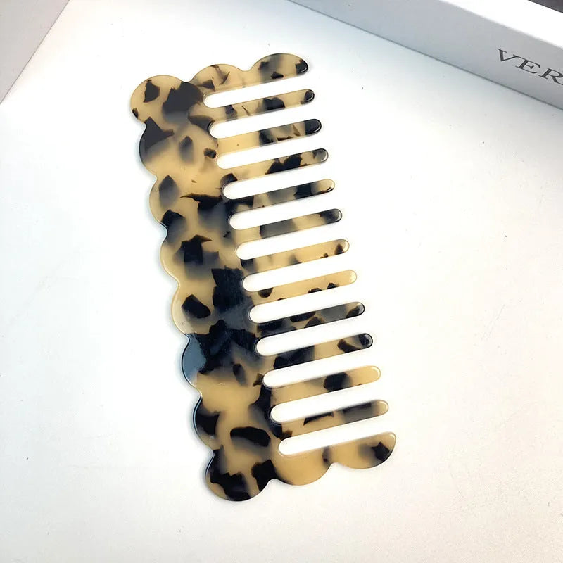 Geometric acetate hair comb with retro wave styling in multiple colour options