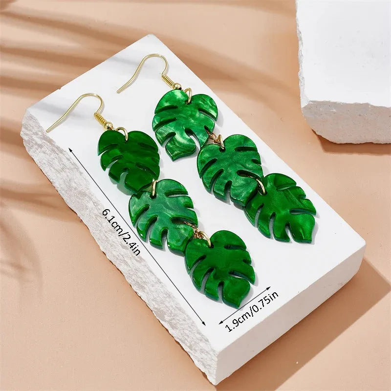 Pair of acrylic jackfruit and coconut drop earrings on alloy hooks for women.
