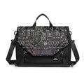 Grey Oxford cloth messenger laptop bag with letter pattern for 16 inch gaming notebook