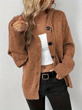 A loose fit, hooded single-breasted sweater in thick coloured cotton, shown in Army Green.