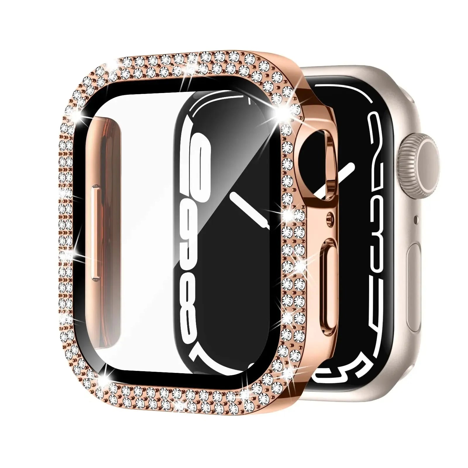 Apple Watch protective case with double diamond glass peep-proof screen in multiple colour options
