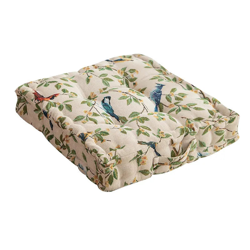 American-style dining chair seat cushion with floral pattern, dimensions 40x40x8cm.