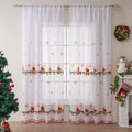 American Christmas curtains with embroidered snowflake design on semi-transparent polyester fabric