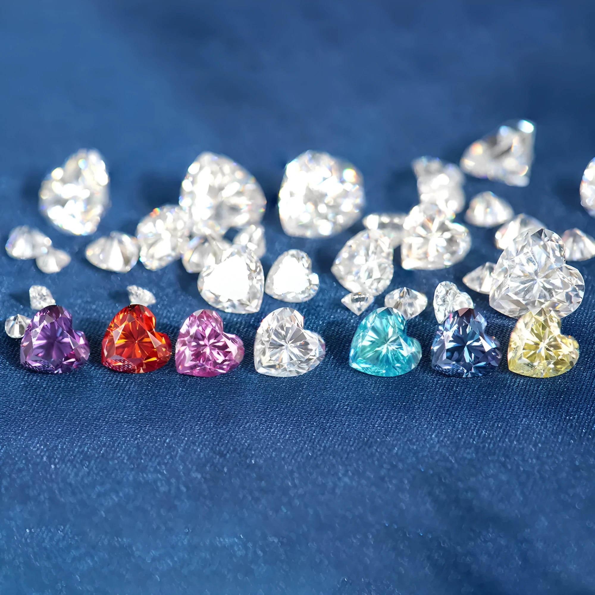 Heart-shaped moissanite stone in lemon yellow colour with size options for jewellery making
