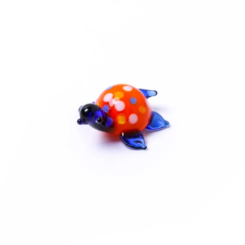 Geometric glass turtle ornament in six colour variations for desktop decoration