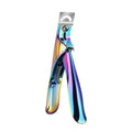 Titanium French cut nail art scissors with U-shaped stainless steel blades and electrophoresis finish