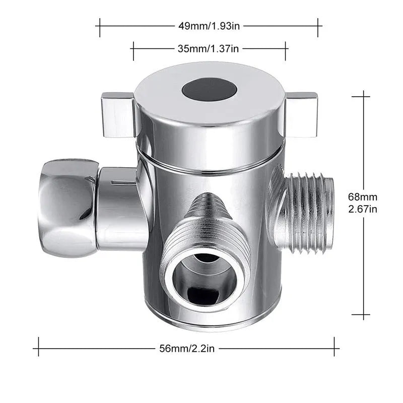 Copper shower water distributor with metal joint in modern simplicity design