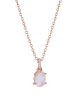 Geometric crystal pendant on sterling silver chain with adjustable length