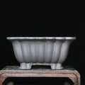 Purple sand ceramic square bonsai pot with warp device shape, du Xiliang colour