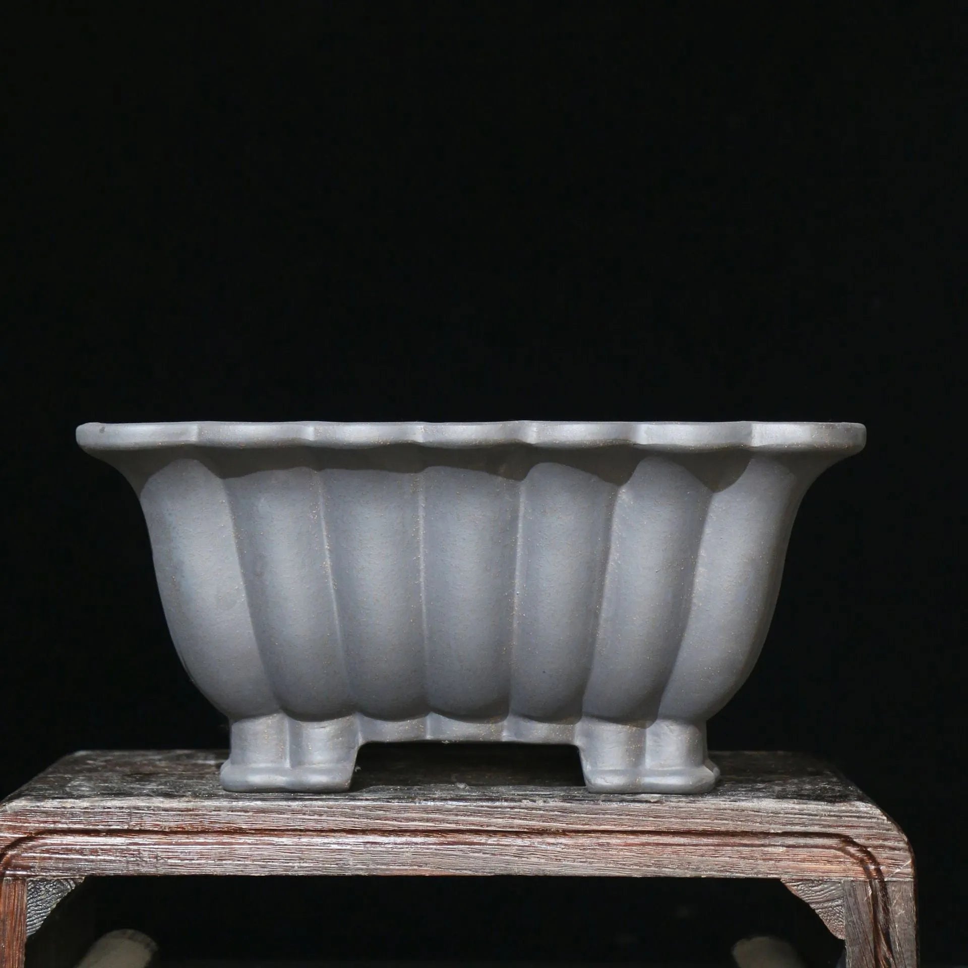 Purple sand ceramic square bonsai pot with warp device shape, du Xiliang colour