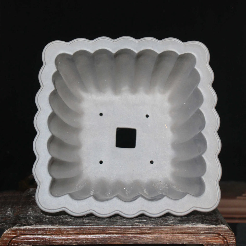 Purple sand ceramic square bonsai pot with warp device shape, du Xiliang colour