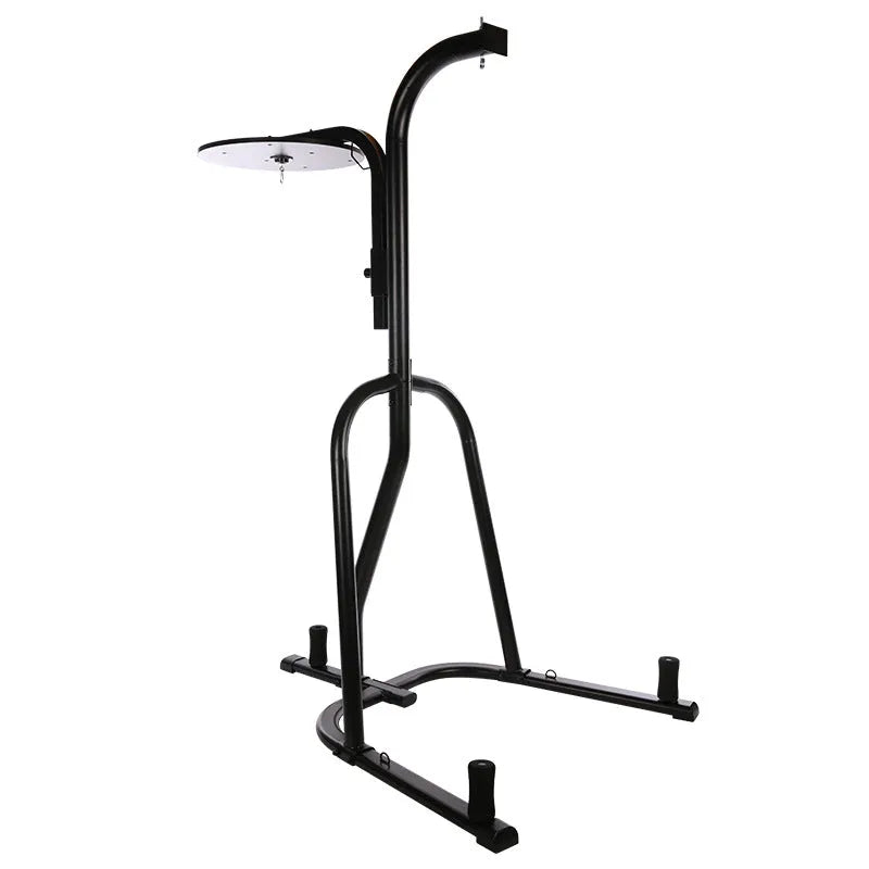 Black steel hanging boxing sandbag rack for vertical Sanda and martial arts training, average size