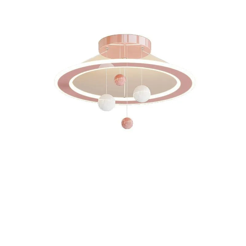 Modern simple style white and pink children's bedroom chandelier light fixture