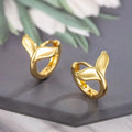 Women's copper fishtail earrings with electroplated white or yellow gold finish