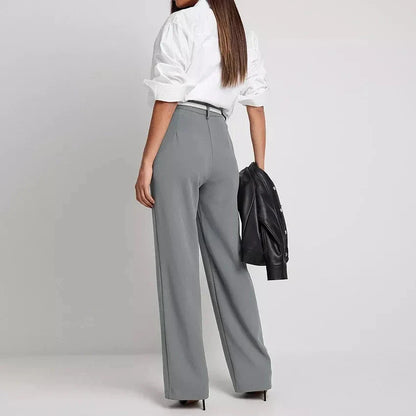 Timeless elegant high-waisted pleated wide-leg trousers for modern Kiwi women