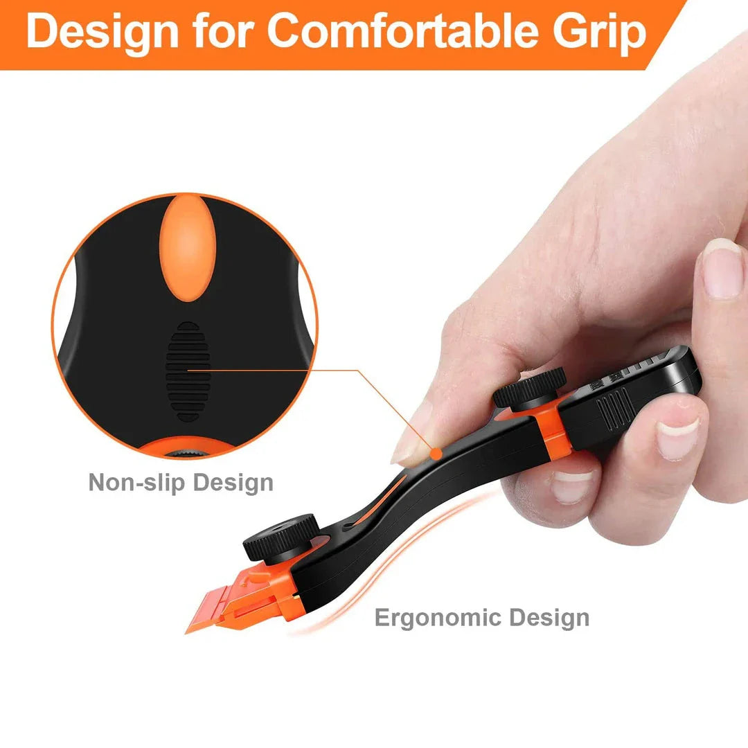 Multi-purpose razor scraper tool with ceramic blades for scratch-free cleaning on glass, vinyl, and other surfaces