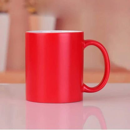 Thermochromic custom printed mug with Kiwiana-inspired design that changes with temperature