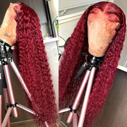 Stylish Wine Red Curly Hair Wig - Luxurious Synthetic Fibers, Vibrant Colour, and Natural Texture