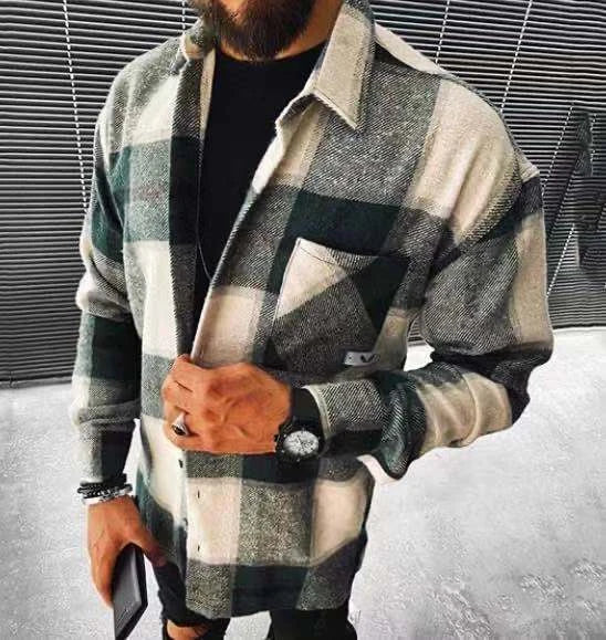 Shopprimex NZ Stylish Kiwi-Inspired Plaid Woollen Shirt for Laidback Blokes