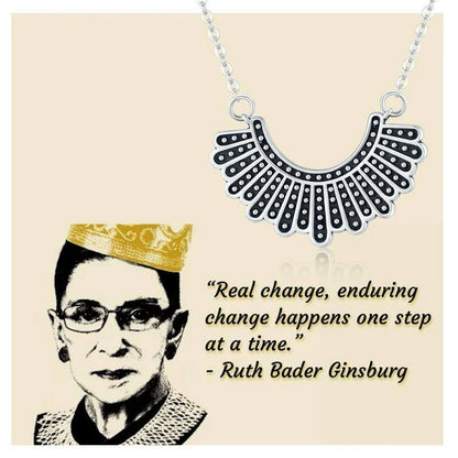 The Iconic Dissenting Collar Necklace, a premium 925 sterling silver tribute to the legacy of Justice Ruth Bader Ginsburg