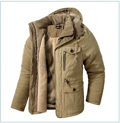 A warm, fleece-lined puffer coat in a variety of colors, designed for men to stay cozy and protected in the New Zealand winter.