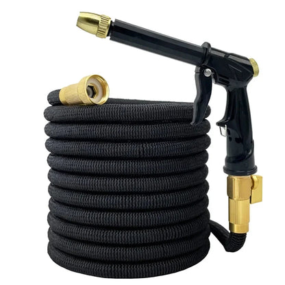 Versatile Expandable Garden Hose with Adjustable Sprinkler Head for Kiwi Yards and Outdoor Cleaning