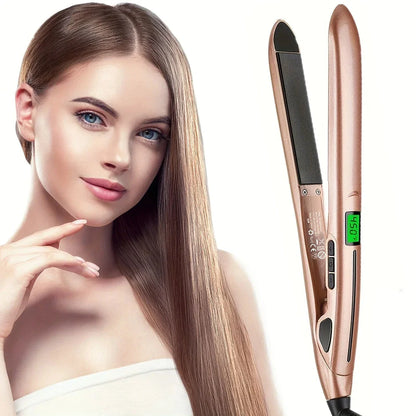 2-in-1 Ceramic Hair Straightener and Curler with fast heating, adjustable temperature, and dual functionality for versatile styling