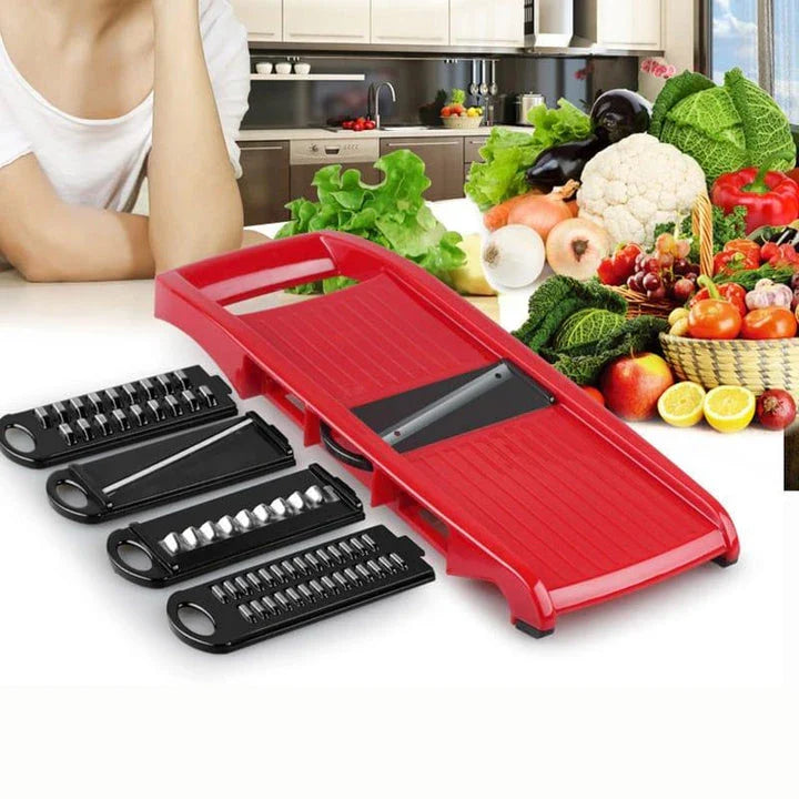 Adjustable stainless steel veggie grater with plastic frame, perfect for Kiwi kitchens