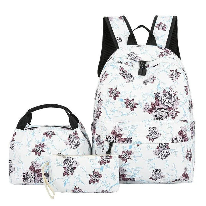 Stylish Kōwhai-inspired backpack with floral accents, perfect for Kiwi adventures