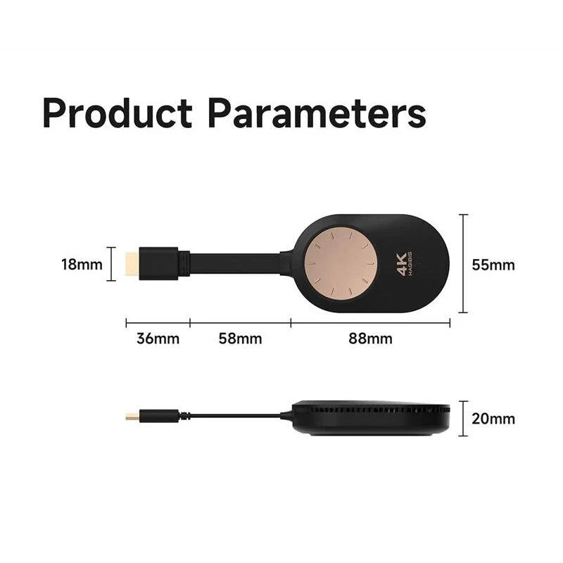 Wireless 4K HDMI display adapter for seamless screen mirroring and extended viewing experiences