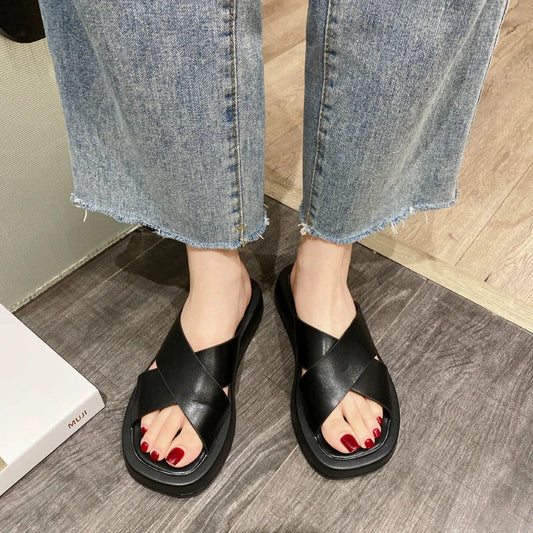 Stylish casual footwear with a fusion of Korean design and Kiwi charm, featuring a rounded silhouette and playful sponge cake accents.