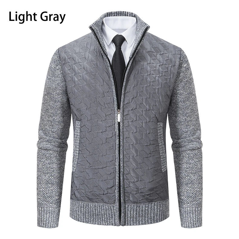 Premium winter jacket in slim-fit design with stand-up collar and long sleeves made of high-quality chenille fabric