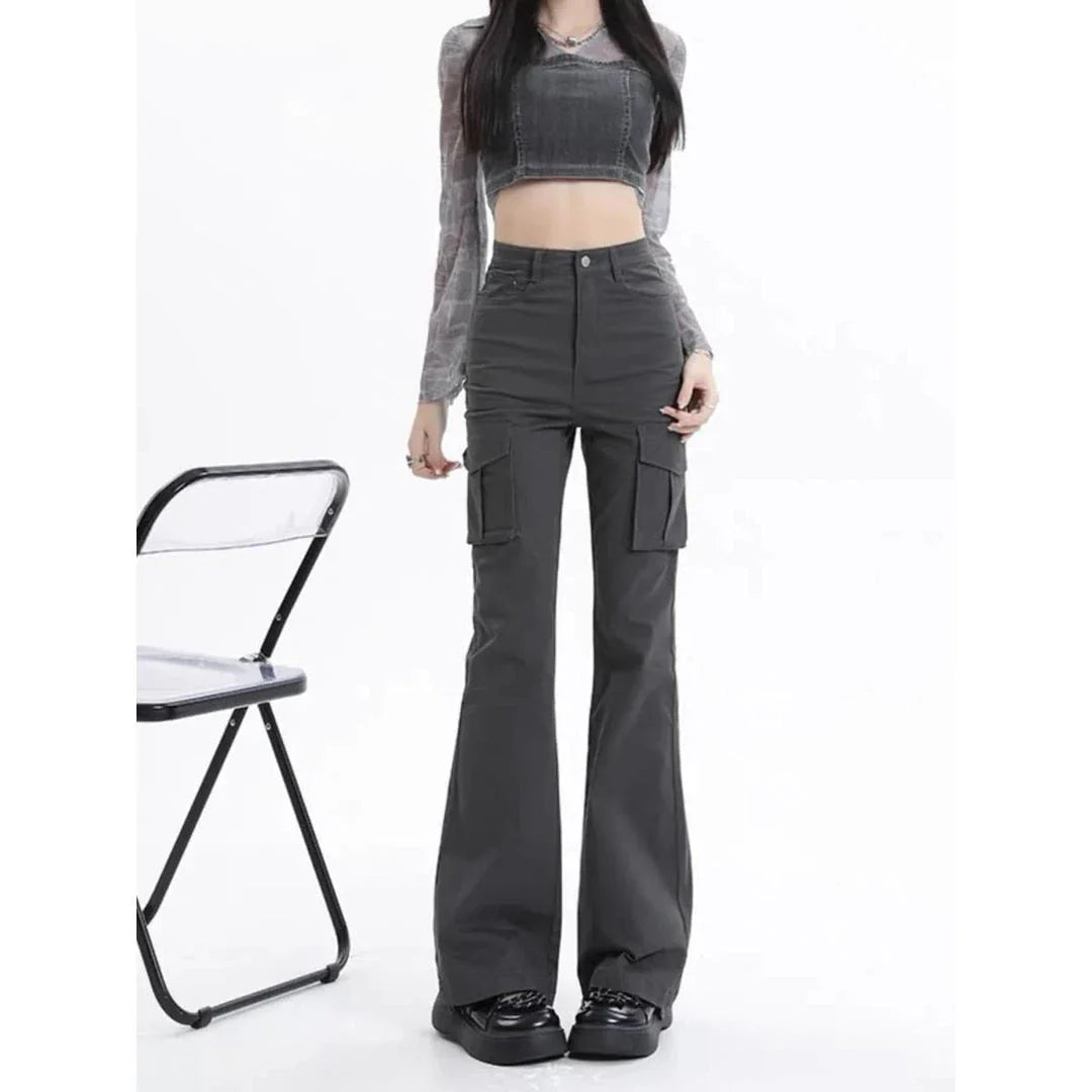 Stylish high-waisted slim cargo jeans for modern Kiwi women, featuring a sleek silhouette and practical pockets