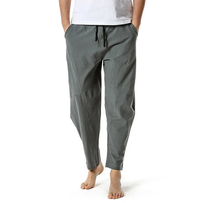 Kiwi-made casual trousers in a linen-cotton blend, featuring a relaxed, straight-leg fit and a variety of classic Kiwi colours.