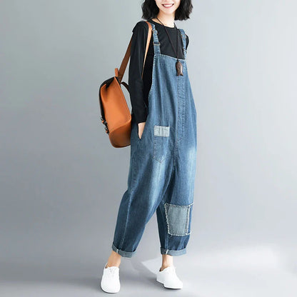 Premium, distressed denim overalls with a high-waisted fit and nine-inch leg length, designed for the modern Kiwi woman