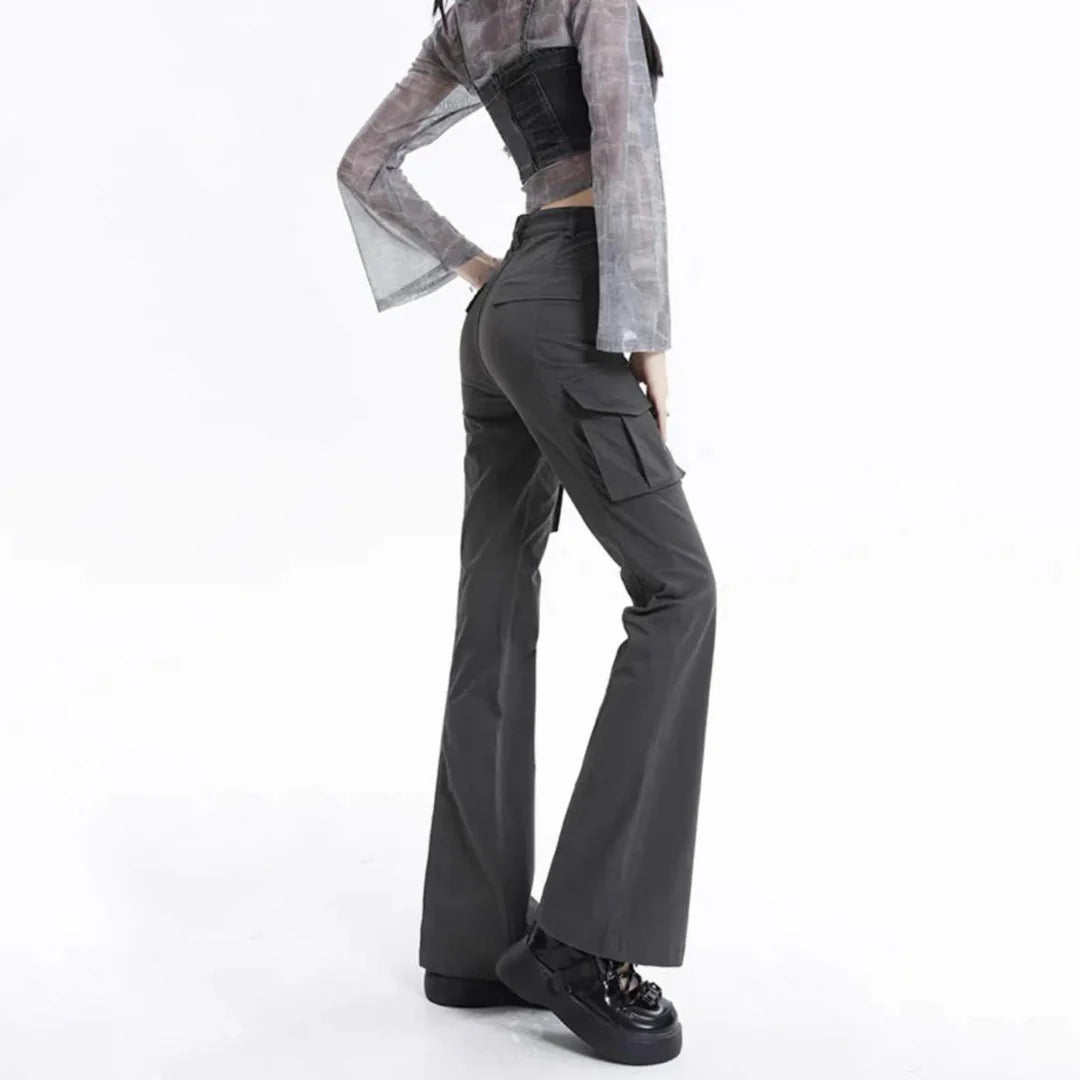 Stylish high-waisted slim cargo jeans for modern Kiwi women, featuring a sleek silhouette and practical pockets