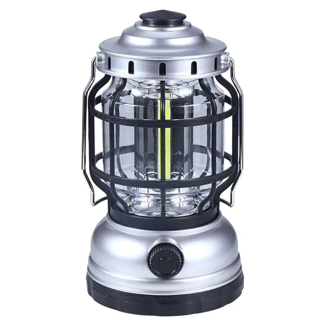 Tough and bright LED camp lantern with waterproof and rechargeable features