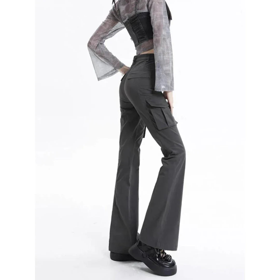 Stylish high-waisted slim cargo jeans for modern Kiwi women, featuring a sleek silhouette and practical pockets