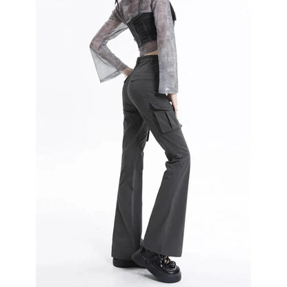 Stylish high-waisted slim cargo jeans for modern Kiwi women, featuring a sleek silhouette and practical pockets