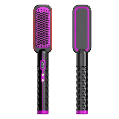 2-in-1 Hot Comb and Straightening Brush for achieving sleek, straight hair or perfect curls