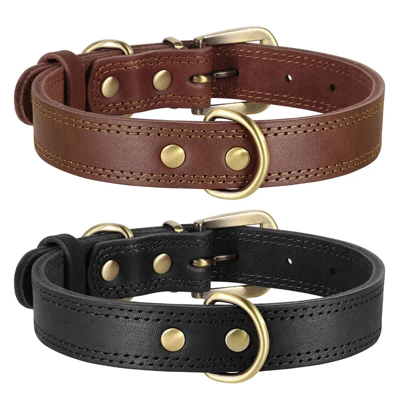 Shopprimex NZ Tough and Stylish Adjustable Leather Dog Collar for Medium to Large Breeds