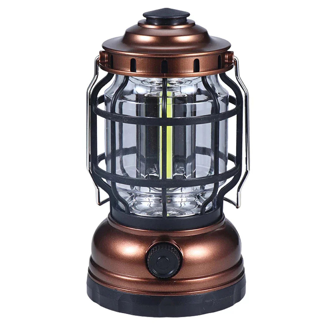 Tough and bright LED camp lantern with waterproof and rechargeable features